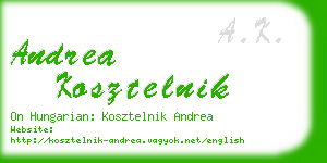 andrea kosztelnik business card